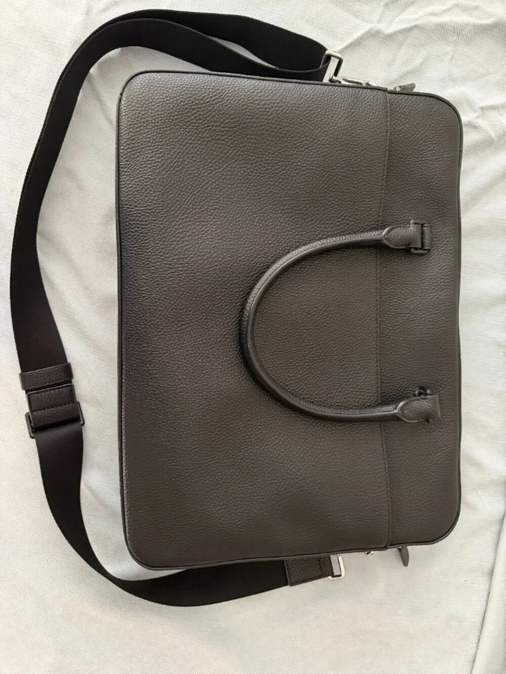 Michael Kors Varick Large Leather Briefcase Black